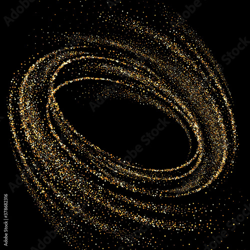 Abstract explosion waves. Milky way or galaxy. Rotating vortex lines on a black background. Cosmic vector illustration
