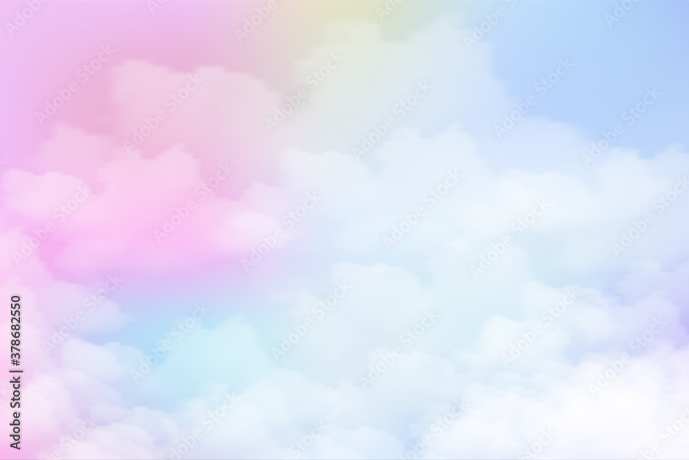 beautiful of pastel color with sky watercolor background vectors illustration