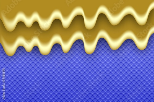 Vector fluid of blue and gold abstract background with Liquid texture