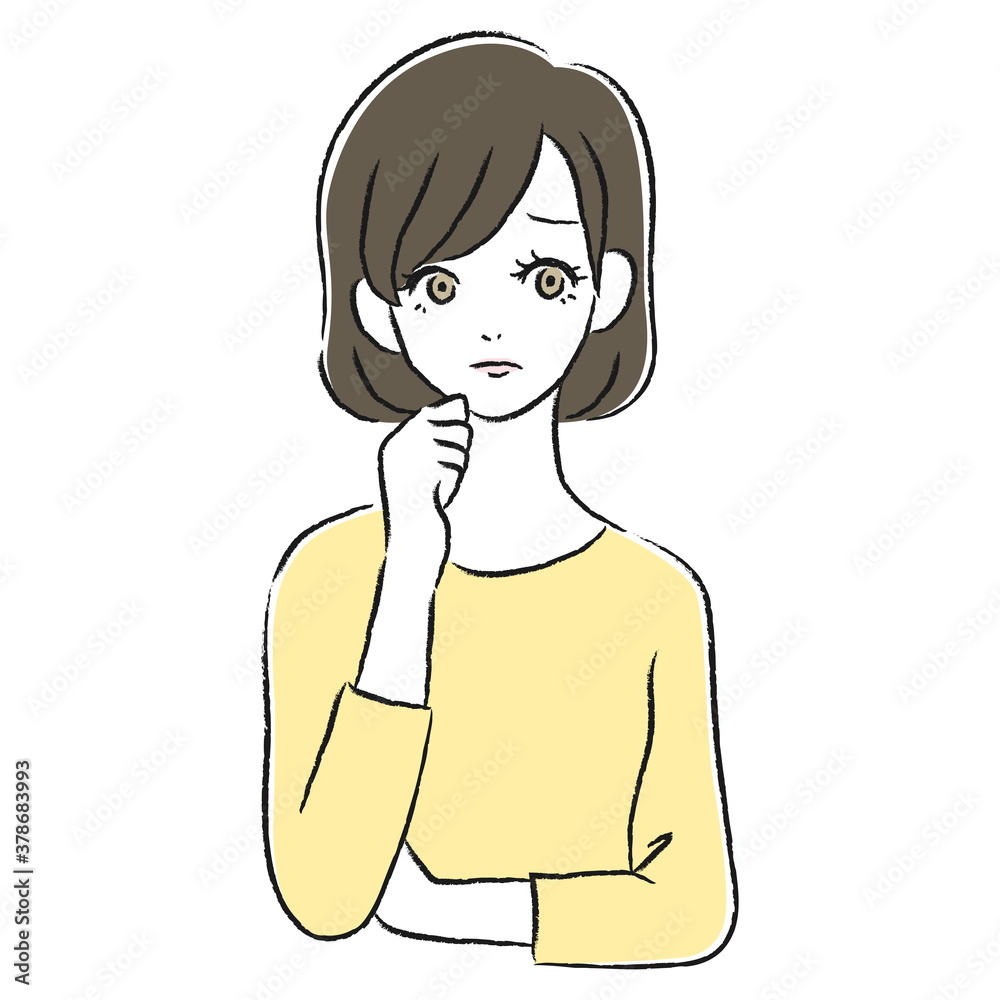 悩んでいる女性 考える 悩んでいる女性 考える