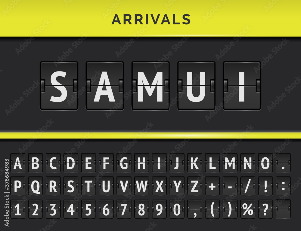 Photo & Art Print Airport terminal panel with flight mechanical font ...
