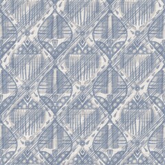 Deken met foto 3D patronen Provence damast linnen in blauw  © Limolida Studio
