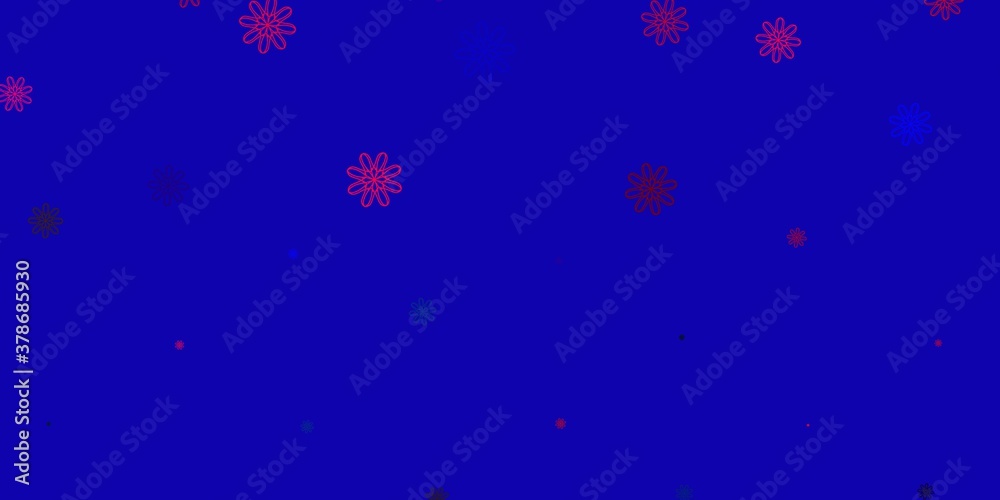 Fototapeta premium Light Multicolor vector doodle pattern with flowers.