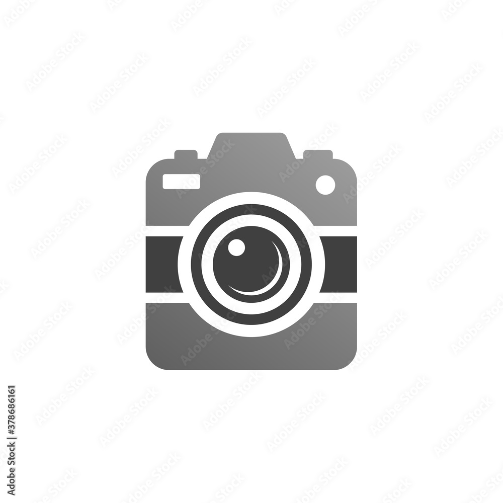 camera vector illustration. good for camera icon, photography, or videography industry. simple gradient with grey color style