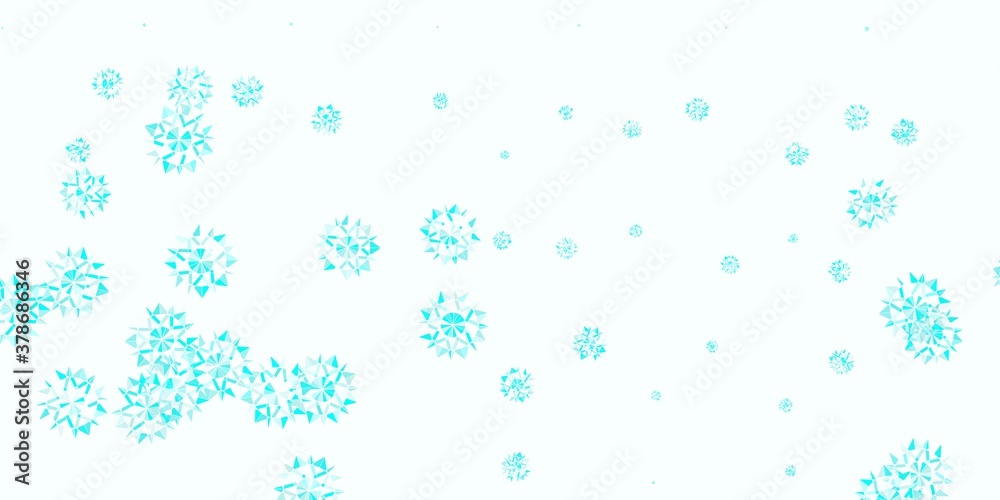 Light green vector template with ice snowflakes. Light green vector template with ice snowflakes.