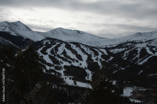 snow covered mountains