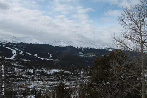 snow covered mountains
