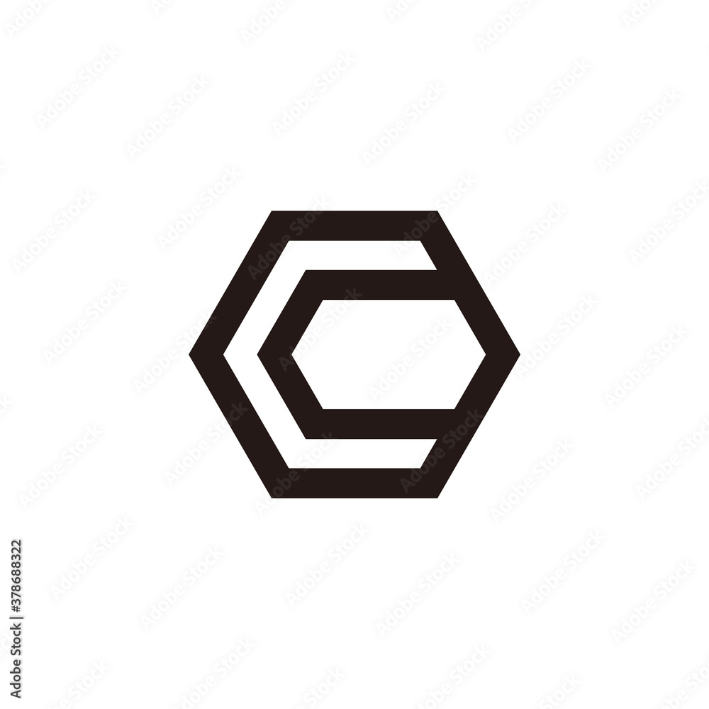 letter c simple geometric hexagonal line logo vector letter c simple geometric hexagonal line logo vector