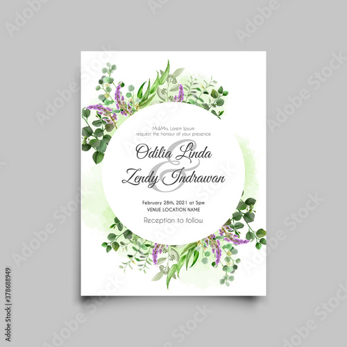 elegant wedding invitation cards with floral watercolor