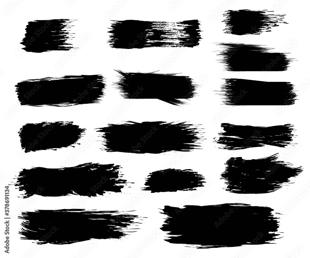 hand drawn of brush stroke for black ink paint. grunge backdrop, dirt banner, watercolor design and dirty texture. vector illustration