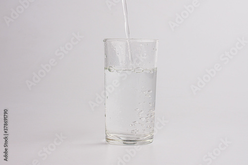 pouring water isolated on a white background