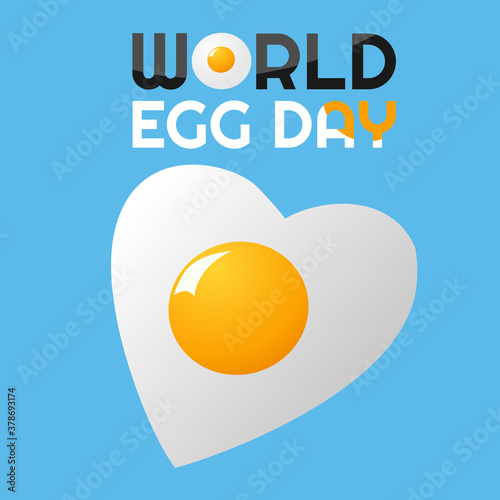 Vector graphic of world egg day good for world egg day celebration. flat design. flyer design.flat illustration.