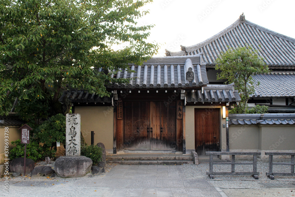 Entrance gate of Asukadera Temple in Asuka