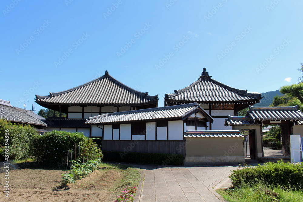 Wall and gate of Asukadera Temple in Asuka