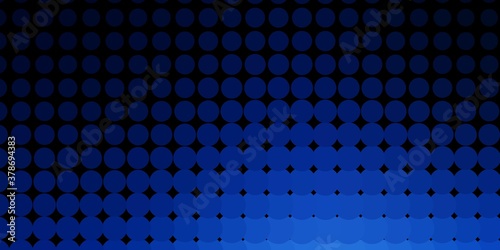 Dark BLUE vector background with bubbles. Modern abstract illustration with colorful circle shapes. Pattern for websites.