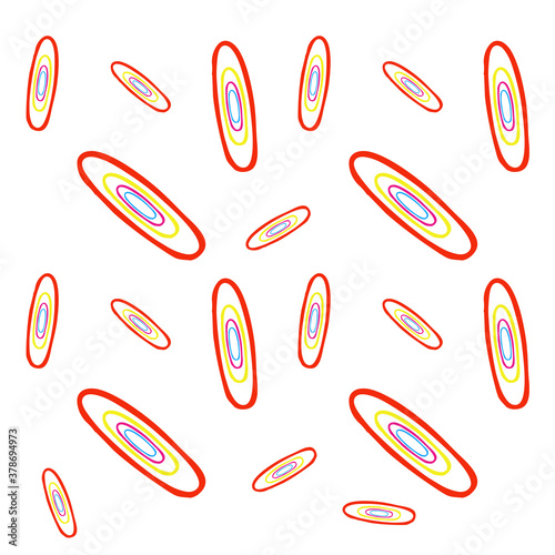 seamless pattern with red and white rings