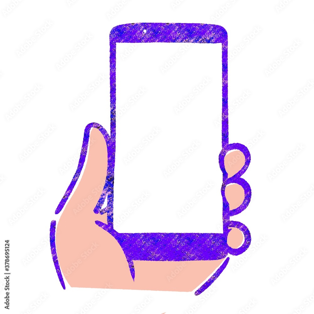 スマートフォンを持つ手のイラスト Stock Illustration Adobe Stock
