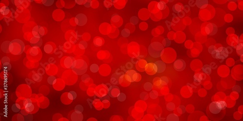 Light Red, Yellow vector background with spots. Illustration with set of shining colorful abstract spheres. New template for a brand book.