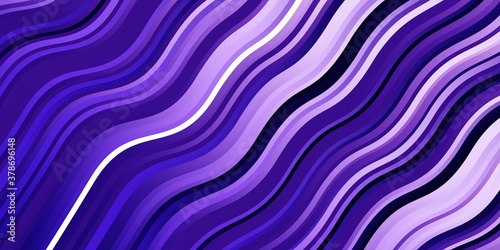 Light Purple vector background with curves. Abstract illustration with bandy gradient lines. Pattern for websites, landing pages.