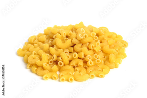 Macro photo food product raw eibow macaroni Vermicelli