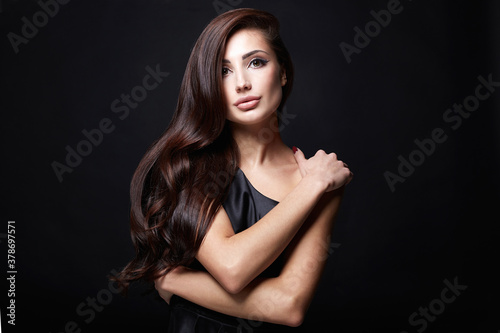 fashion portrait of young woman with Healthy Hair