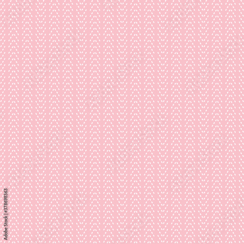 Abstract vector dotted chevron seamless pattern. Pink and white texture repeat design background.