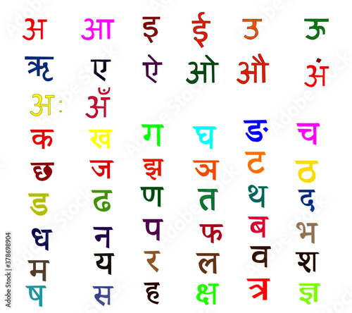 set of all hindi letters