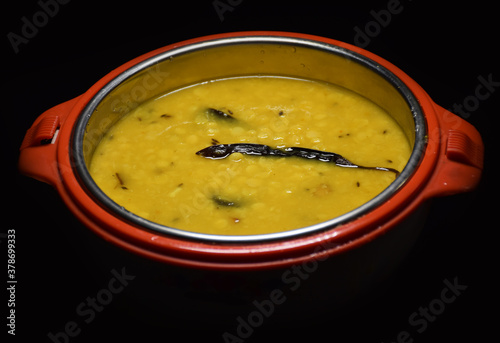 Indian Bengali Traditional Homemade Cholar Daal or Yellow Lentils photo