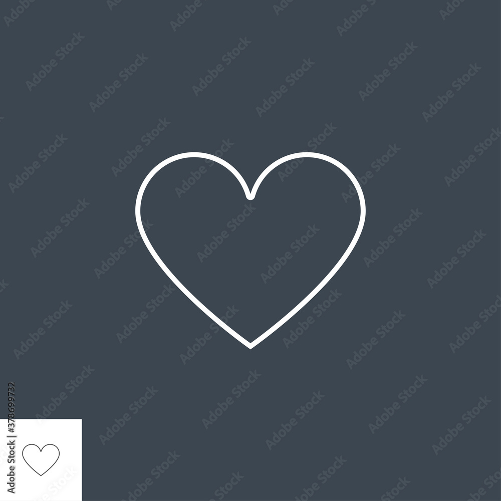 Heart Related Vector Line Icon. Drugs. Isolated on Black Background. Editable Stroke.