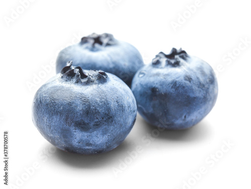 Tasty ripe blueberry on white background