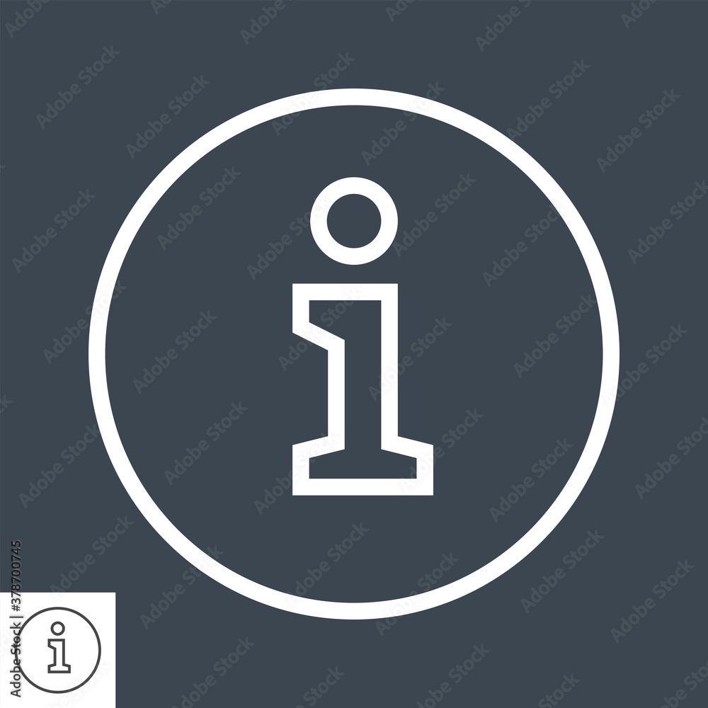 Information Sign Thin Line Vector Icon. Flat icon isolated on the black background. Editable EPS file. Vector illustration. Information Sign Thin Line Vector Icon. Flat icon isolated on the black background. Editable EPS file. Vector illustration.