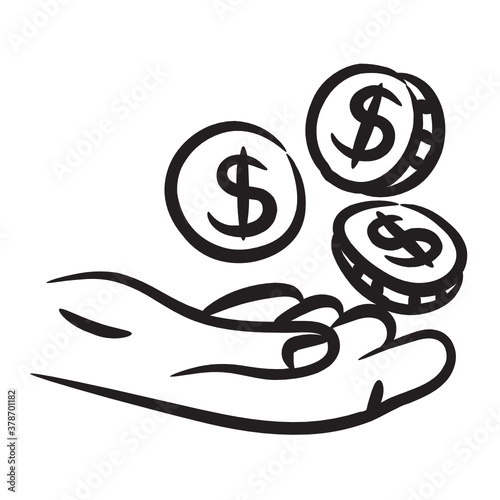 
Coins in hand depicting currency 
