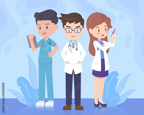 Doctor and medical team characters.