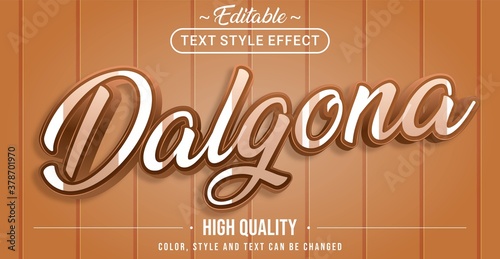 Editable text style effect - Dalgona theme style.