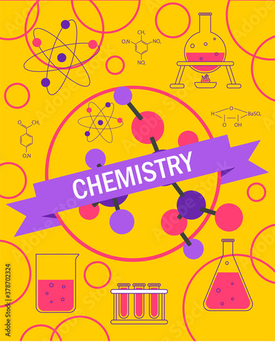 Chemistry course or lesson banner templates
