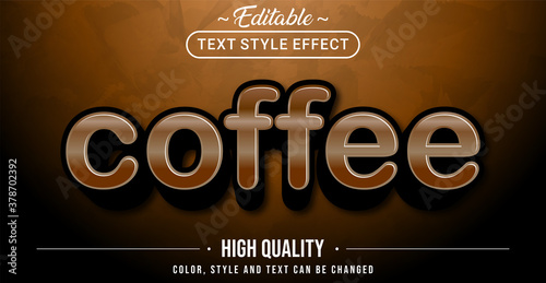 Editable text style effect - coffee theme style.