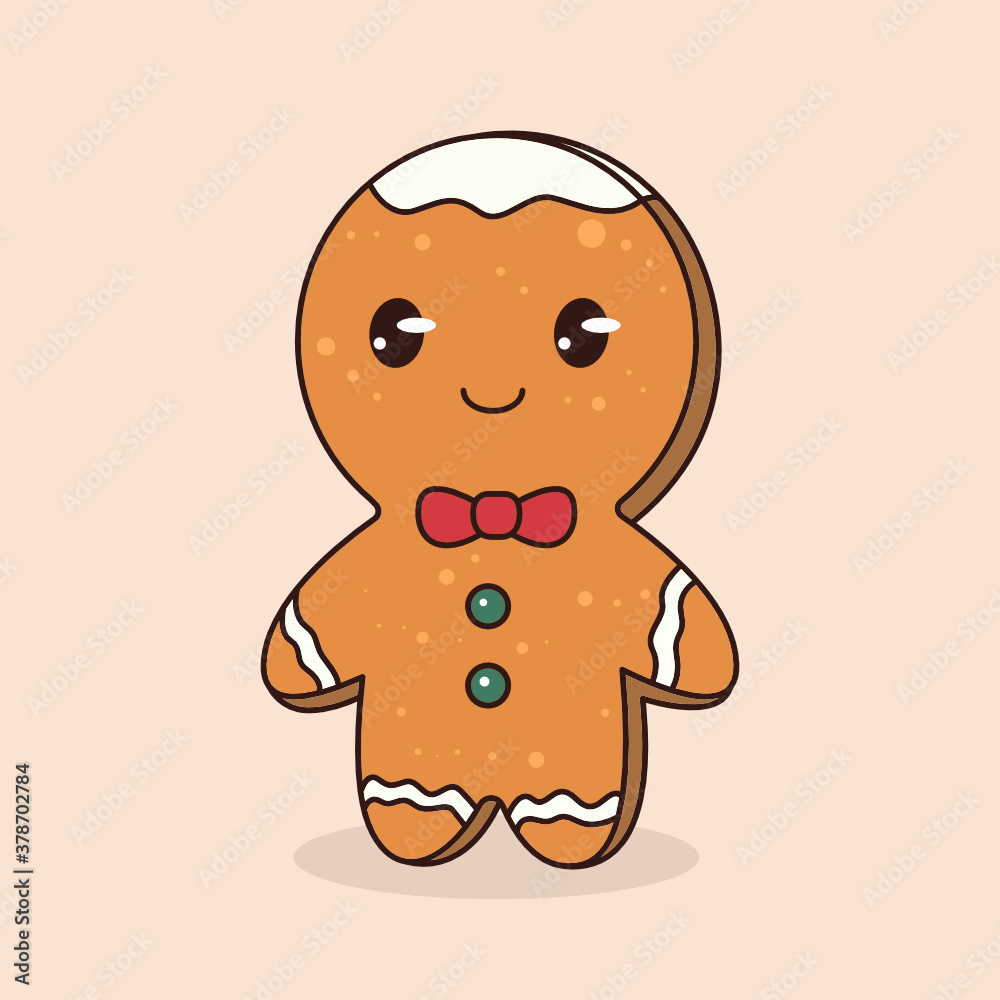 Cute gingerbread Christmas mascot design illustration Cute gingerbread Christmas mascot design illustration