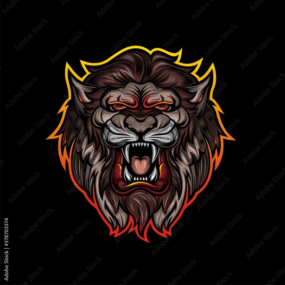 Obraz premium Lion head vector illustration