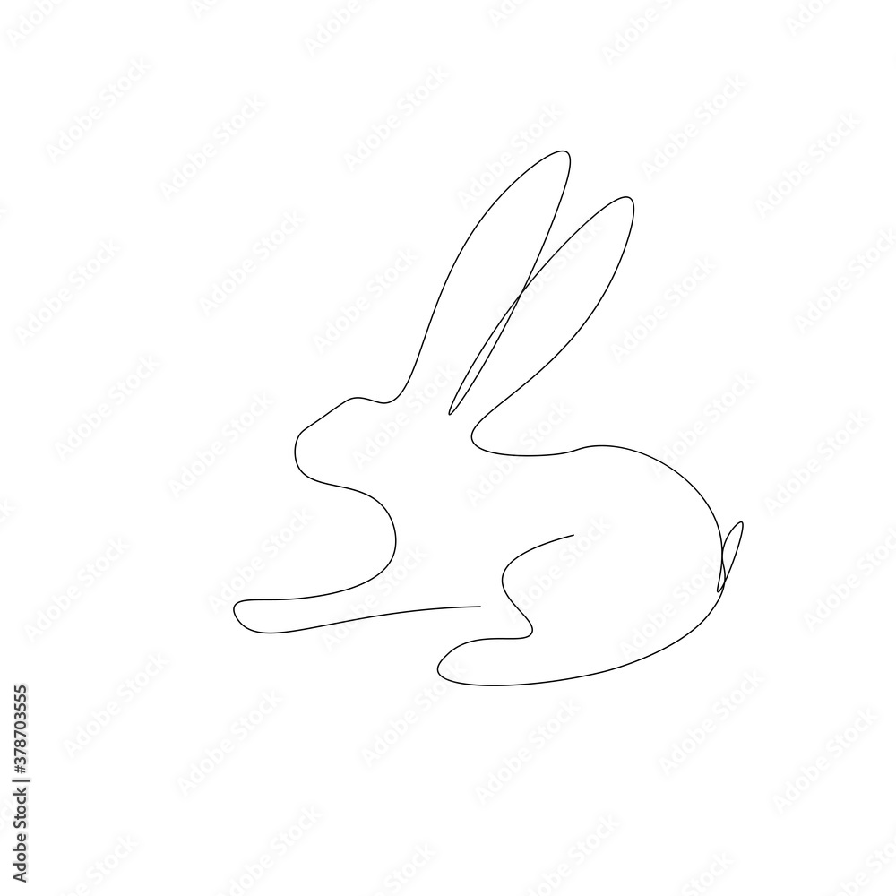 Bunny one line drawing. Vector illustration Bunny one line drawing. Vector illustration