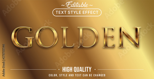 Editable text style effect - Gold theme style. photo