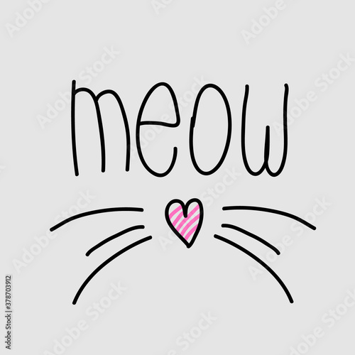 cute meow cat quotes. Vector