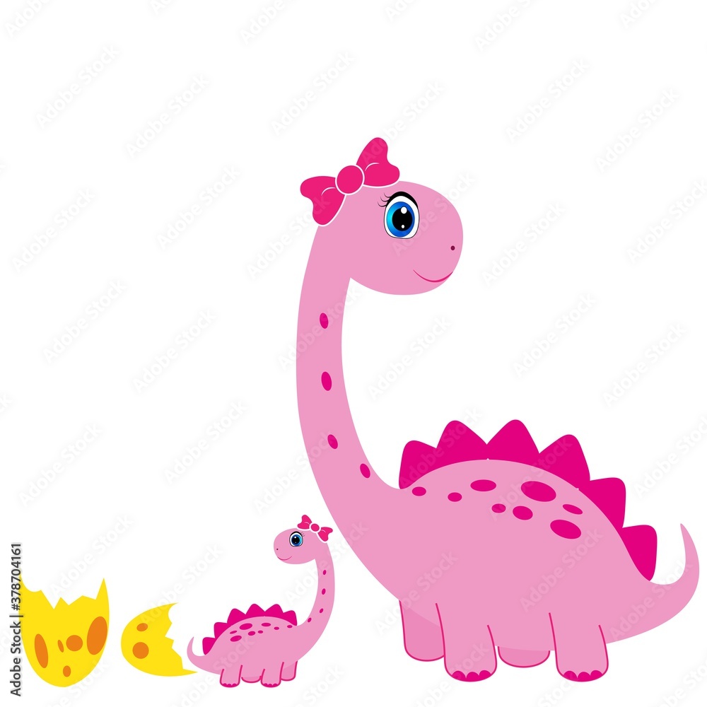 cute dino with baby character vector illustration cute dino with baby character vector illustration