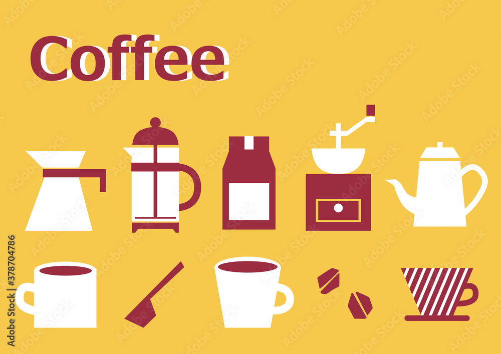 コーヒーセットのイラスト 背景 コーヒーセットのイラスト 背景