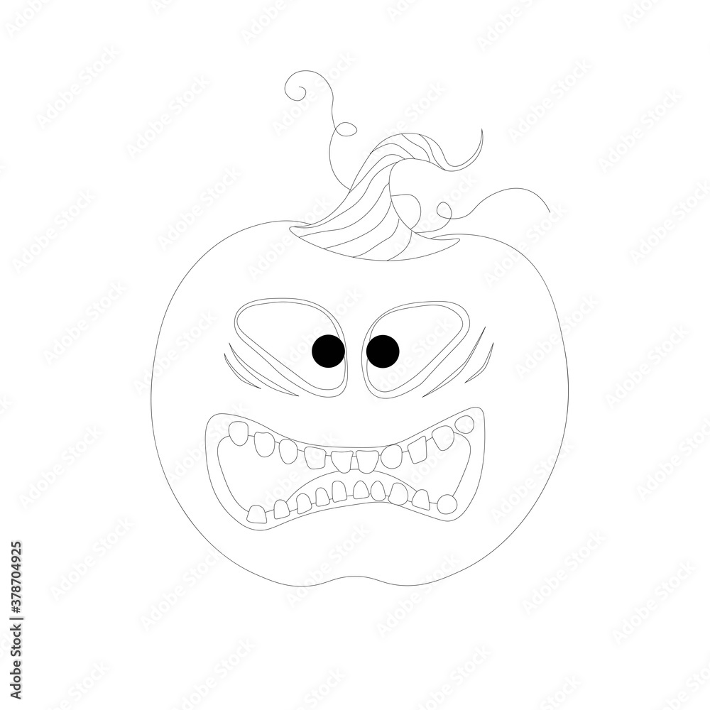 Halloween coloring book. Funny pumpkin on a white background. Children's coloring. Halloween coloring book. Funny pumpkin on a white background. Children's coloring.