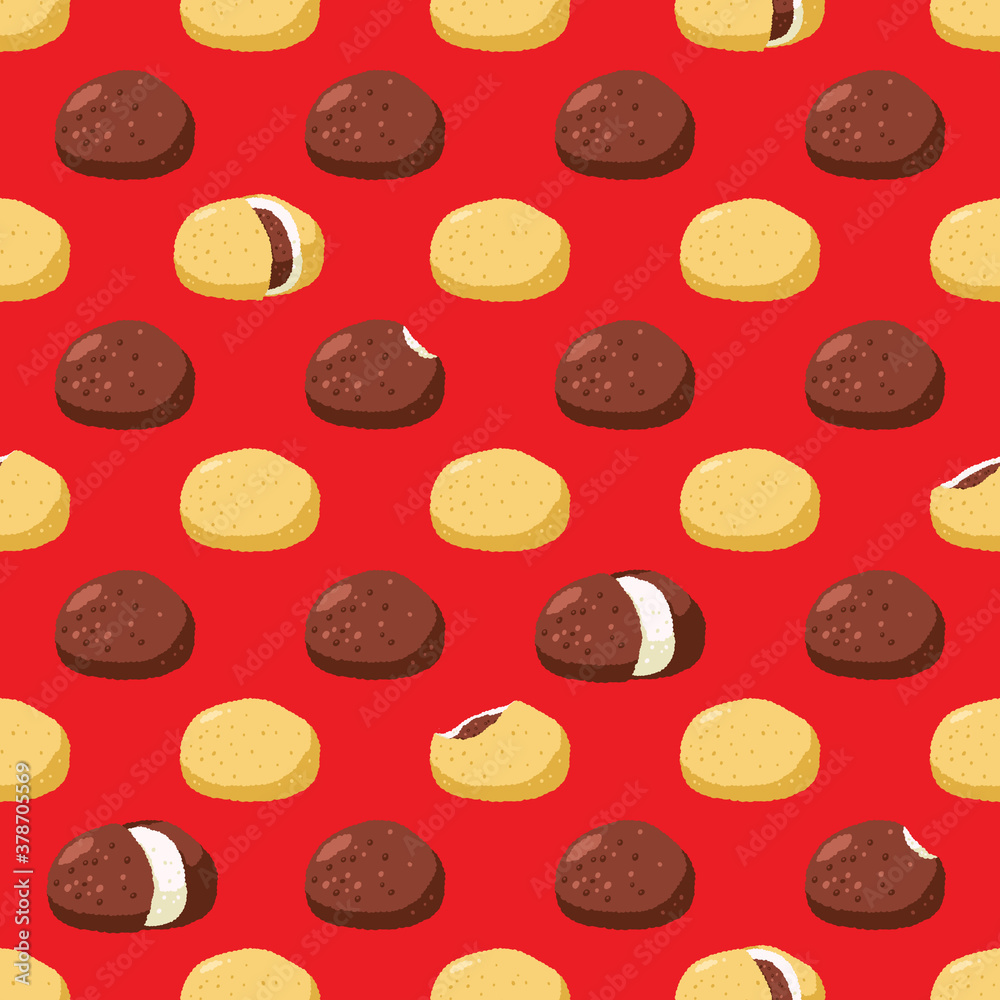 食べかけのおはぎのパターンイラスト Stock Illustration Adobe Stock