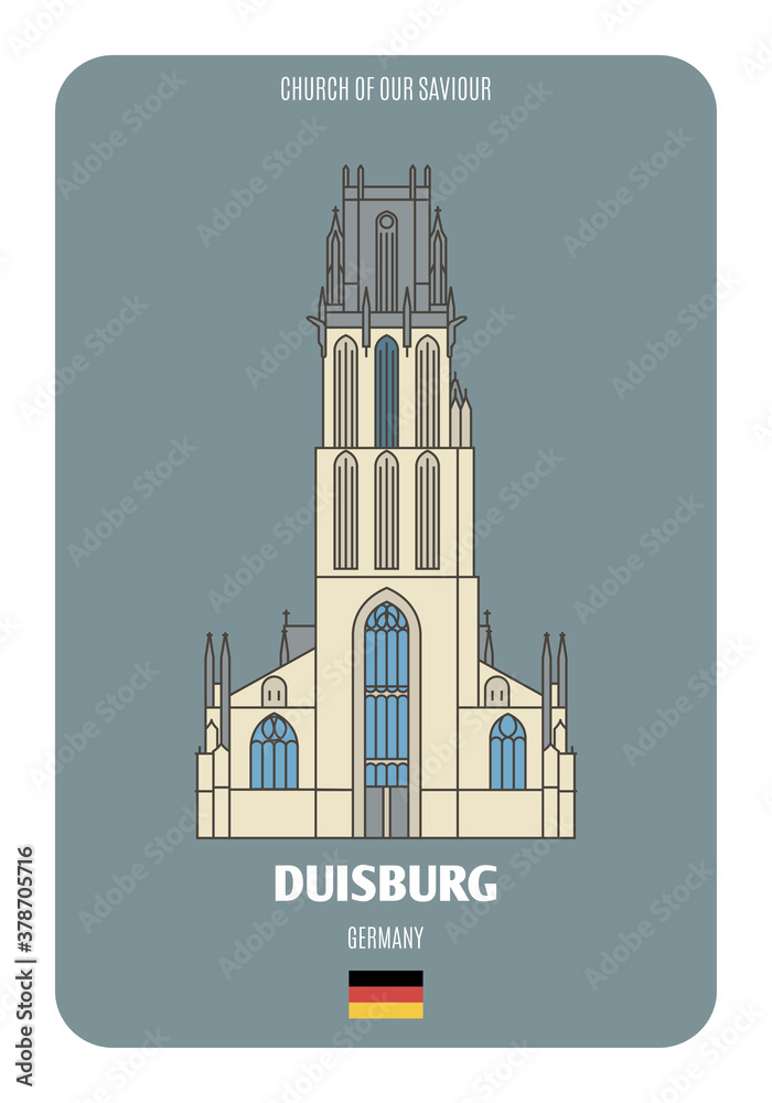 Church of Our Saviour in Duisburg, Germany. Architectural symbols of European cities
