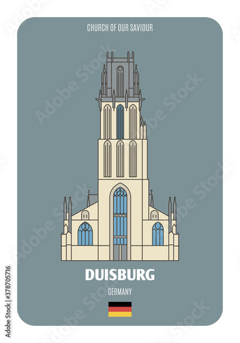 Church of Our Saviour in Duisburg, Germany. Architectural symbols of European cities