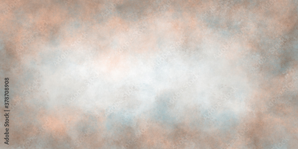 Abstract old background of pastel colors with a grunge beige-blue texture as a frame in vintage style, with light scuffs in the center of the banner.