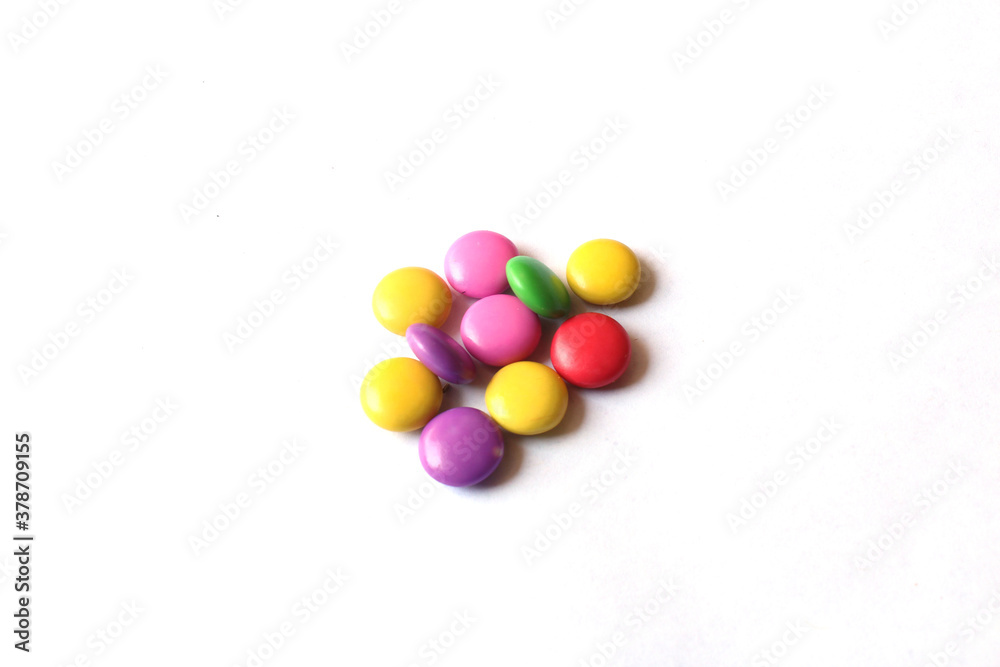 some colorful sweets toffy isolated on white background some colorful sweets toffy isolated on white background