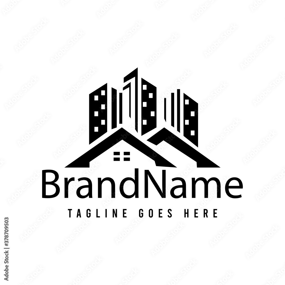 Home house roof top real estate logo vector template.